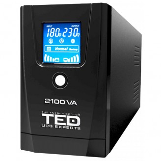 UPS TED Line Interactive 2100VA/1200W, display LCD, 2x Schuko UPS TED Line Interactive 2100VA/1200W, display LCD, 2x Schuko