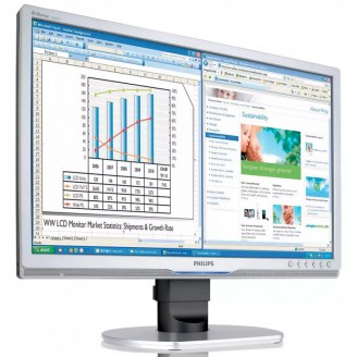 Monitor Second Hand Philips 220B, 22 Inch LCD, 1680 x 1050, VGA, DVI, USB, Fara Picior