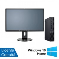 Pachet Calculator Refurbished DELL OptiPlex 3060 Mini PC, Intel Core i5-8400 2.80GHz, 16GB DDR4, 512GB SSD + Monitor 24 Inch + Windows 10 Home