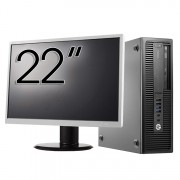Pachet Second Hand Calculator HP EliteDesk 800 G2 SFF, Intel Core i5-6500 3.20GHz, 8GB DDR4, 256GB SSD + Monitor 22 Inch