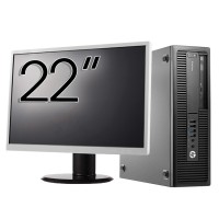 Pachet Second Hand Calculator HP EliteDesk 800 G2 SFF, Intel Core i5-6500 3.20GHz, 8GB DDR4, 256GB SSD + Monitor 22 Inch