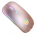 Mouse Nou YINDIAO A2, 1600dpi, 4 Butoane, RGB, Roz-Gold, Wireless Mouse Nou YINDIAO A2, 1600dpi, 4 Butoane, RGB, Roz-Gold, Wireless