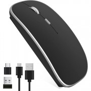 Mouse Nou ABL-M3, 1600dpi, 4 Butoane, Negru, Wireless, USB-A + USB-C Reciever Mouse Nou ABL-M3, 1600dpi, 4 Butoane, Negru, Wireless, USB-A + USB-C Reciever