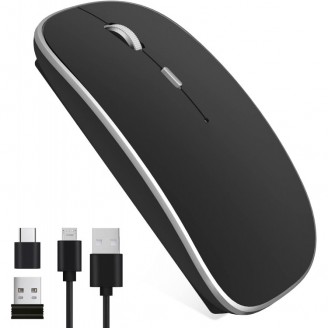 Mouse Nou ABL-M3, 1600dpi, 4 Butoane, Negru, Wireless, USB-A + USB-C Reciever Mouse Nou ABL-M3, 1600dpi, 4 Butoane, Negru, Wireless, USB-A + USB-C Reciever