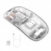 Mouse Nou M133, 2400dpi, 5 Butoane, Indicator Nivel Baterie, Transparent, Alb, Wireless + Bluetooth Mouse Nou M133, 2400dpi, 5 Butoane, Indicator Nivel Baterie, Transparent, Alb, Wireless + Bluetooth