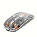 Mouse Nou M233, 1600dpi, 5 Butoane, Indicator Nivel Baterie, Transparent, Gri, Wireless + Bluetooth Mouse Nou M233, 1600dpi, 5 Butoane, Indicator Nivel Baterie, Transparent, Gri, Wireless + Bluetooth