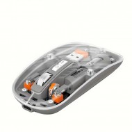 Mouse Nou M233, 1600dpi, 5 Butoane, Indicator Nivel Baterie, Transparent, Gri, Wireless + Bluetooth Mouse Nou M233, 1600dpi, 5 Butoane, Indicator Nivel Baterie, Transparent, Gri, Wireless + Bluetooth
