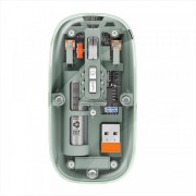 Mouse Nou M233, 1600dpi, 5 Butoane, Indicator Nivel Baterie, Transparent, Verde, Wireless + Bluetooth Mouse Nou M233, 1600dpi, 5 Butoane, Indicator Nivel Baterie, Transparent, Verde, Wireless + Bluetooth