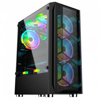 Carcasa Noua Pro Gaming Diamond, Middle Tower, ATX, Fara Sursa, Controller ARGB, Telecomanda Carcasa Noua Pro Gaming Diamond, Middle Tower, ATX, Fara Sursa, Controller ARGB, Telecomanda