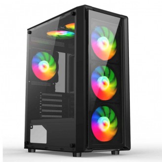 Carcasa Noua Pro Gaming Ember, Middle Tower, ATX, Fara Sursa, Controller ARGB, Telecomanda Carcasa Noua Pro Gaming Ember, Middle Tower, ATX, Fara Sursa, Controller ARGB, Telecomanda