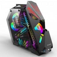 Carcasa Noua Pro Gaming Hercule Black, Middle Tower, ATX, Fara Sursa, Controller ARGB, Telecomanda Carcasa Noua Pro Gaming Hercule Black, Middle Tower, ATX, Fara Sursa, Controller ARGB, Telecomanda